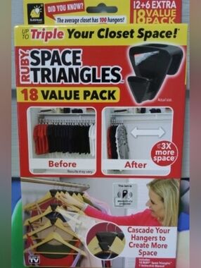 Closet Space Triangles 18-Count Black Closet Hanger Organizers